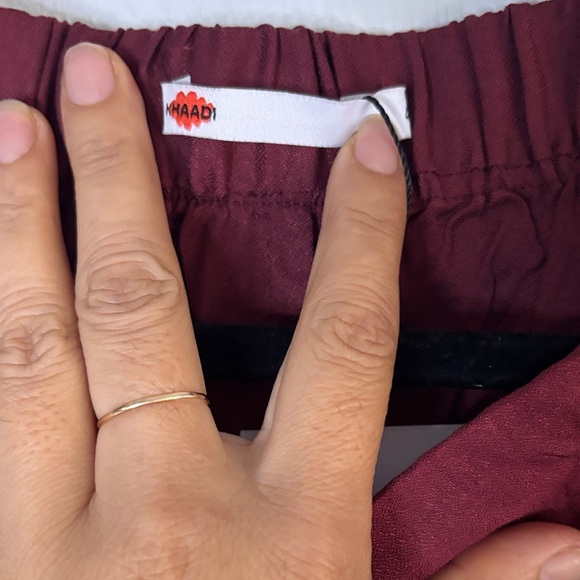 Women's Burgundy Pants - Picture 2 of 7